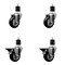 Service Caster 3.5'' Black Poly Wheel Swivel 1-7/8'' Expanding Stem Caster Set 2 Brakes, 4PK SCC-EX20S3514-PPUB-BLK-2-PLB-2-178 - alternate 1